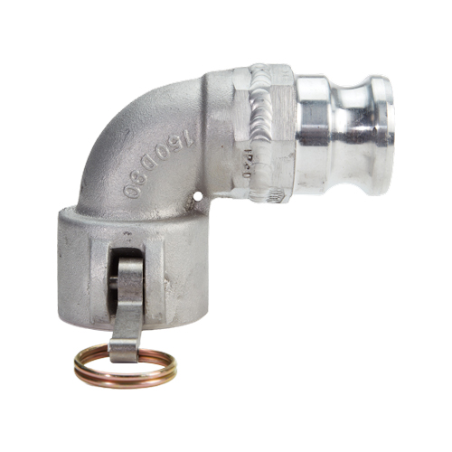 90 Degree Elbow Aluminum 1 1/2" Female Camlock Fitting x 1 1/2" Male