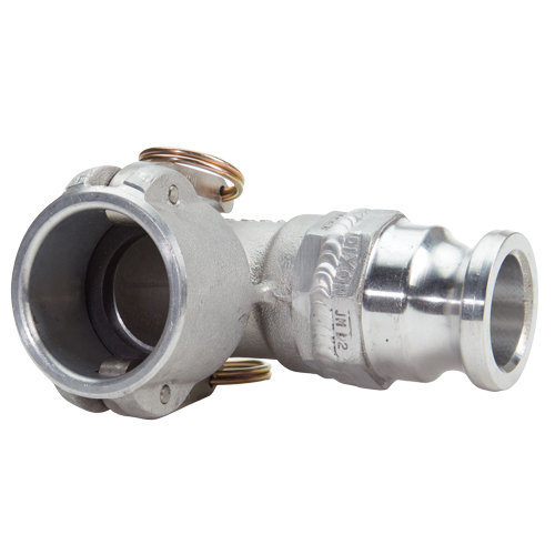 90 Degree Elbow Aluminum 1 1/2" Female Camlock Fitting x 1 1/2" Male