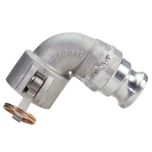 90 Degree Elbow Aluminum 1 1/2" Female Camlock Fitting x 1 1/2" Male