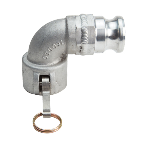 90 Degree Elbow Aluminum 1 1/2" Female Camlock Fitting x 1 1/2" Male