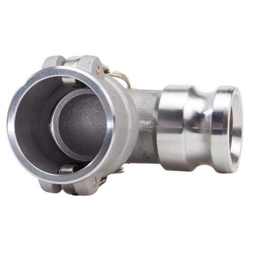 90 Degree Elbow Aluminum 2" Male Camlock Fitting x 2" Female Camlock (USA)