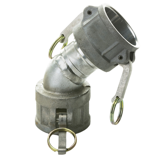 45 Degree Elbow Aluminum 2" Female Camlock Fitting x 2" Female Camlock