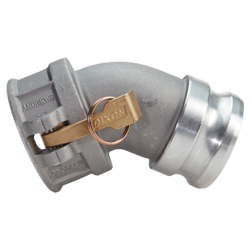 45 Degree Elbow Aluminum 3" Male Camlock Fitting x 3" Female Camlock (USA)